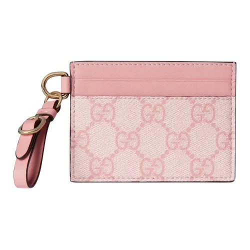 GUCCI GG Emblem Картхолдер с покрытием ткань женский светло-розовый