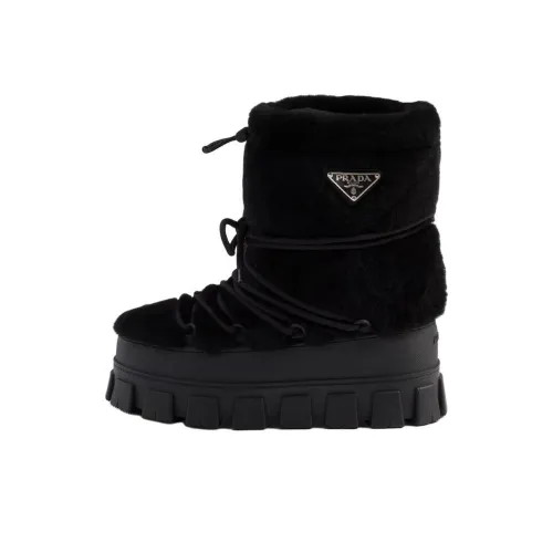 PRADA AprèS Короткие Сноубутсы 4CM Женские Черные