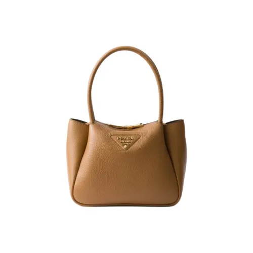 PRADA Кожа Тоут Сумка Сумка для покупок Сумка Маленькая Женская Карамель