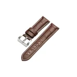 Серебряная пряжка, коричневый кожаный ремешок