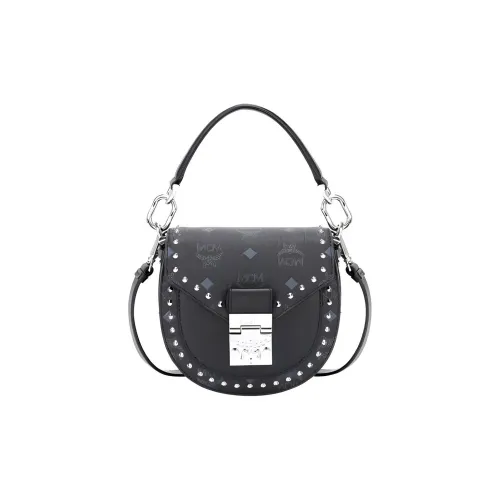 MCM Patricia Visetos Коровья кожа Сумка через плечо Мини Женская Черная