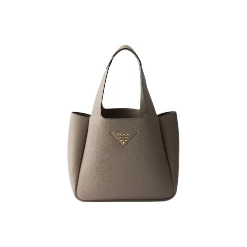 PRADA Кожа Тоут Сумка Сумка для покупок Сумка Маленькая Женская Глиняно-Серый
