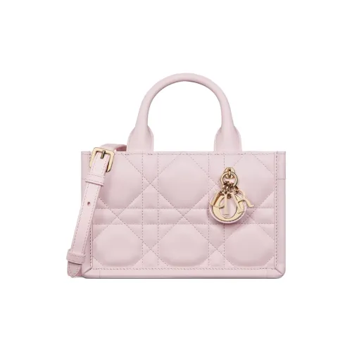 DIOR BookTote Телячья кожа Тоут Сумка Сумка для покупок Сумка через плечо Сумка Мини Женская Светло-розовая