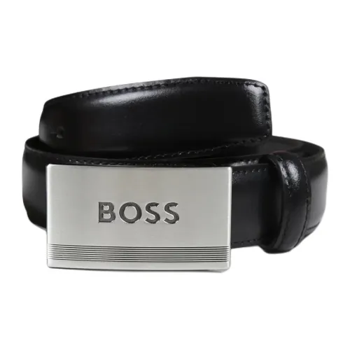 Hugo Boss Кожа Металл Кожаные ремни Унисекс Черный