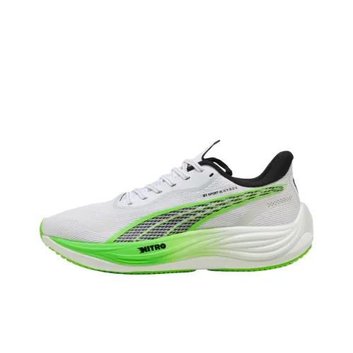 PUMA Velocity Nitro 3 противоскользящие устойчивые к истиранию низкий топ беговые кроссовки мужские белый зеленый