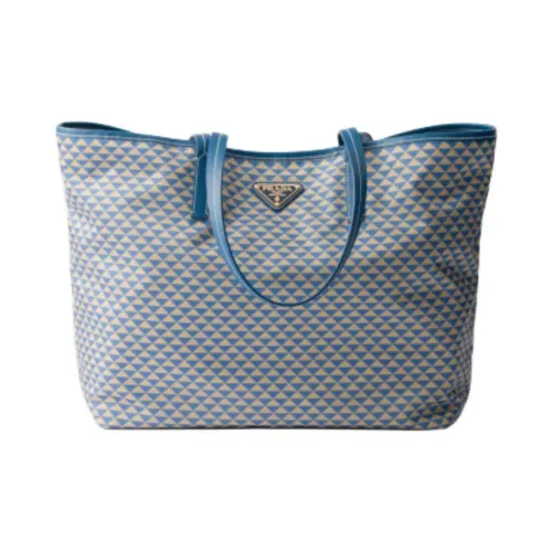 PRADA Переработанный Нейлон Тоут Сумка Сумка для покупок Сумка на плечо Унисекс Light Синий