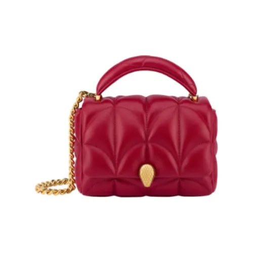 BVLGARI SERPENTI Телячья кожа Сумка через плечо Сумка Женская Красная