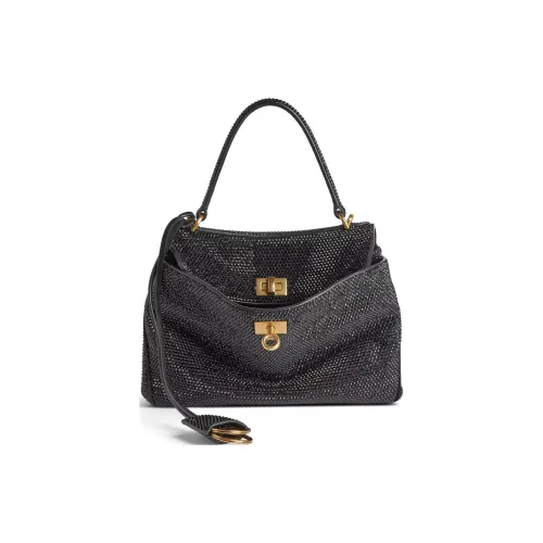 Balenciaga Rodeo Rhinestone Сумка через плечо Сумка Mini Женская Черная