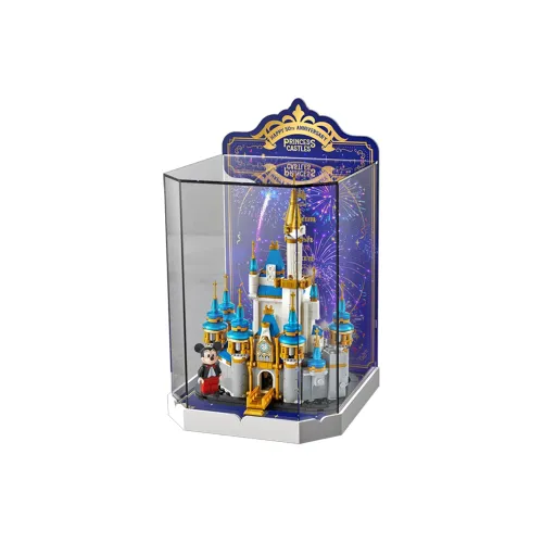 LEGO Мини Disney Замок Маленький Драгоценный камень Слитный стиль Сапфирово-синий Золотой Коробка для показа Конструкторы 1001 2000 40478 2