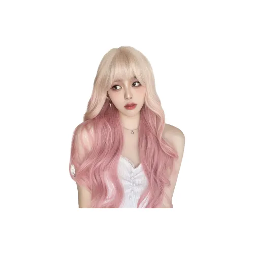 FYOSEE [Цвет весенней сакуры Пастельно-розовый] Перука Женский Белый золотой Градиентный розовый Длинные Кудрявые Волосы