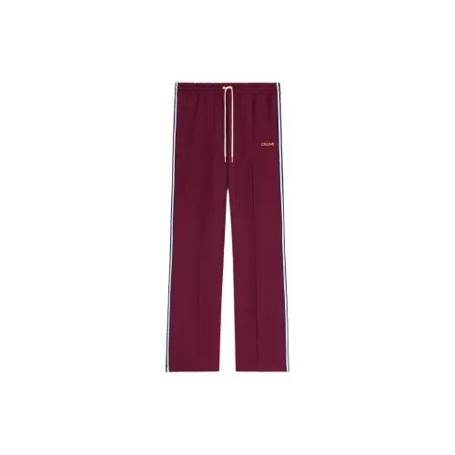 CELINE SS25 Весенний Летний Мужская Коллекция Вязаные Спортивные Штаны Мужские Фуксия
