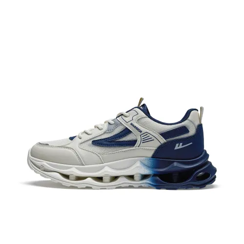 Warrior Ride the Wind and Waves series Повседневный Низкий Топ Бежевый Темно-Синий Унисекс