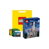 Disney Замок + Случайный & Build Коробка*2 + Случайный & Build Сумка*1 + LEGO Желтая Сумка для покупок (Материал Случайный)