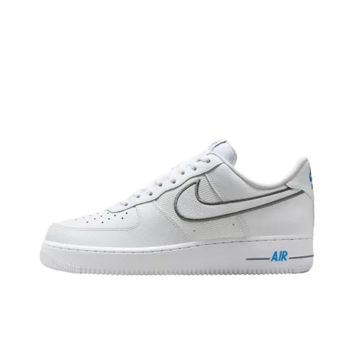 Nike Air Force 1 Slip Resistant Abrasion Resistant Низкий Топ Скейтбординг Кроссовки Мужские Белые Серые