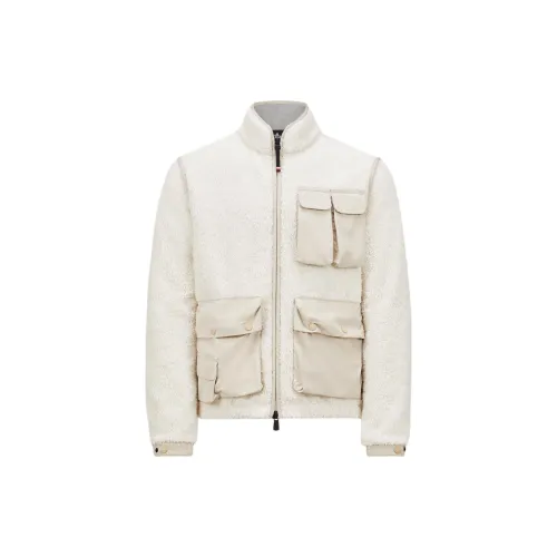 Moncler Grenoble Velvet Feel Coat Men's White