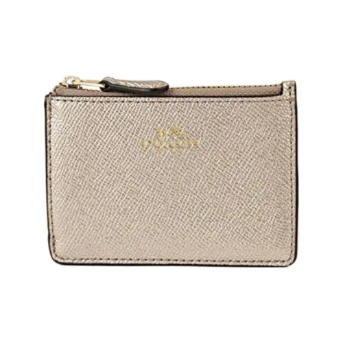 COACH Mini Id Skinny кожаный кошелек держатель для карт женский золотой