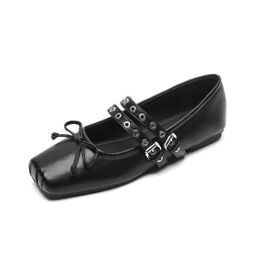QITUMAUL Плоская подошва Туфли Мэри Джейн Женские