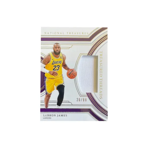 PANINI 2023 24 National Treasure Лейкерс LeBron James 99 EDITION Использованный на игре Джерси Белый Материал Спортивные Карты 1 шт