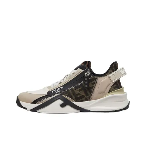 FENDI Flow 2025 Spring Summer Коллекция Низкий Топ Повседневная Обувь Мужская Бежевая