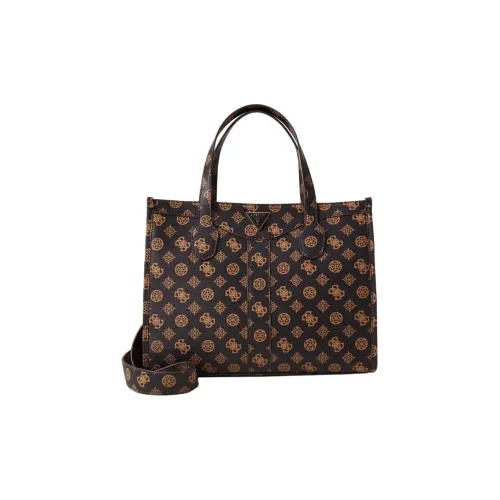 GUESS Полиуретан Тоут Сумка Сумка для покупок Сумка на плечо Сумка Женская Коричневая