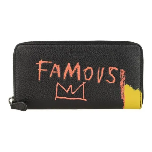 COACH Basquiat Аккордеон Кошелек из кожи Клатч Аккордеоны Кошелек Держатель для карт Мужской Черный