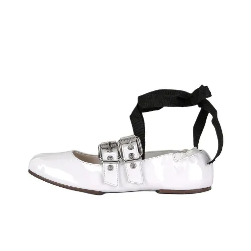 Schutz Raika Плоская подошва Туфли Мэри Джейн Женские Белые