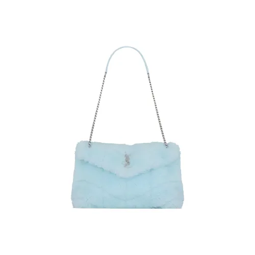 SAINT LAURENT Puffer Мериносовая шерсть с овечьей кожей сумка через плечо сумка на плечо женская синяя