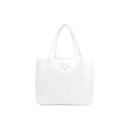 PRADA Ткань Тоут Сумка Сумка для покупок Сумка Большая Женская Белая