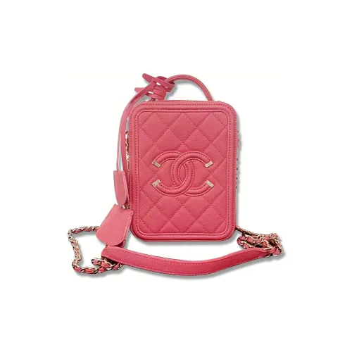 CHANEL Litchi Grain Calfskin Camera Bag Crossbody Bag Women's Pink