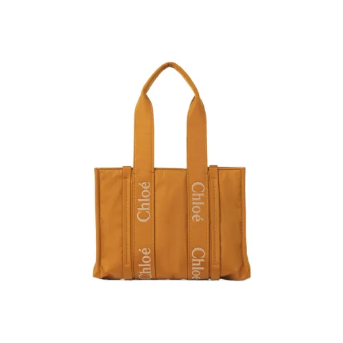 Chloe Полиуретан Тоут Сумка Сумка для покупок Сумка на плечо Сумка среднего размера Женская Золотая