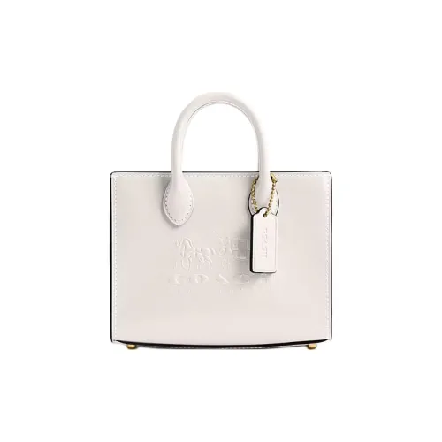 COACH Ace Коровья кожа Тоут Сумка Сумка для покупок Сумка через плечо Сумка Маленькая Женская Мел Белый