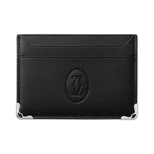 Cartier Must De Cartier Телячья кожа Держатель для карт Женские Черный
