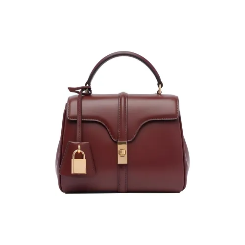 CELINE Телячья кожа Сумка через плечо Сумка Мини Женская Бургунди