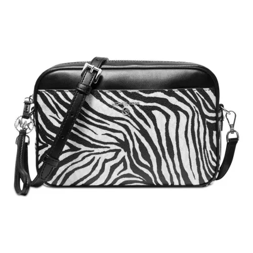 MICHAEL KORS Jet Set PVC Camera Сумка Сумка через плечо Сумка на плечо Большая Женская Белая и Черная