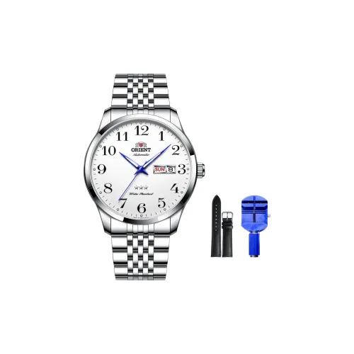 ORIENT Автоматический механический механизм Мужские часы Tri Generation с подушкой воздуха, 42 мм*42 мм*11 мм, Белый