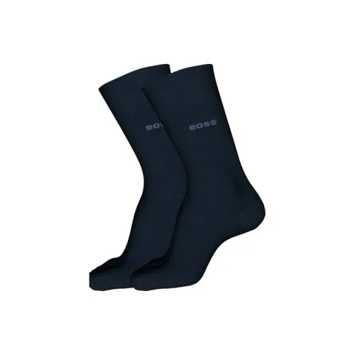 Hugo Boss 2 пачки морских синих мужских носков MID до икры