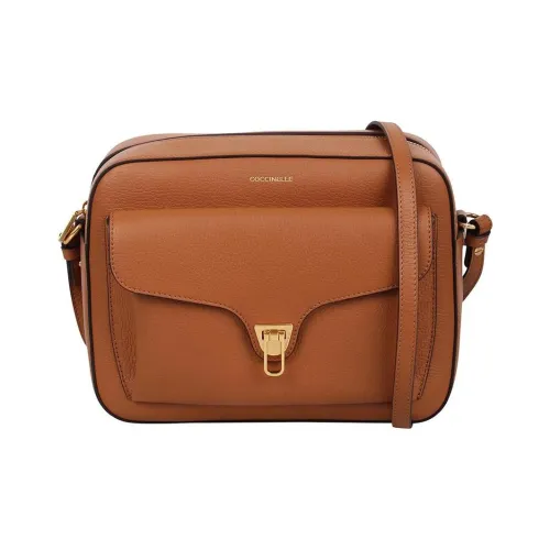 COCCINELLE Beat Коровья кожа Плечевая сумка Средняя Женская Бежевая