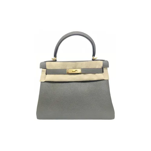HERMES Kelly Коровья кожа Togo Сумка Kelly Сумка Женская 0L Grismeyer Дождевой облачный серый
