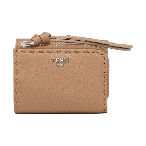 FENDI Peekaboo Телячья кожа Кошелек Micro Женский Бежевый