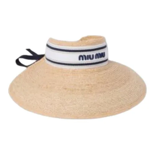 MIU MIU Тканый материал Шапки Кепки Женские Коричневый