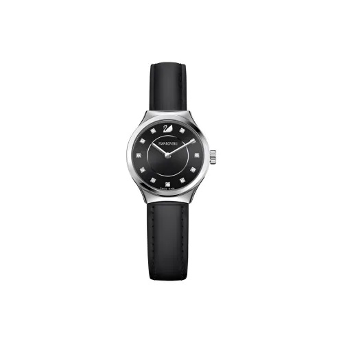 Swarovski Наручные часы Кварцевый механизм Кожаный ремешок 28 Черный циферблат Женские часы