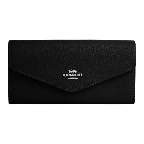 COACH Конверт Кожа Кошелек Маленький Женский Черный