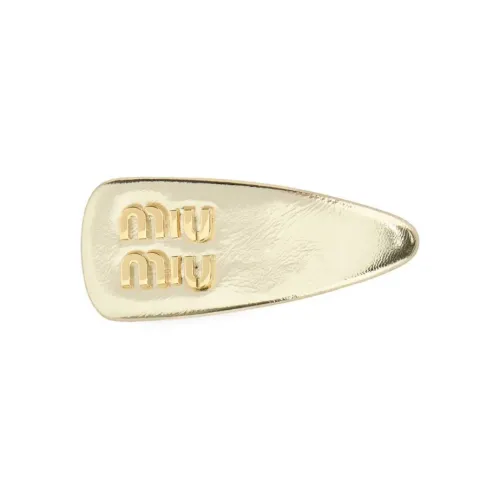 MIU MIU Латунь Кожа Заколки для волос Женские Золото