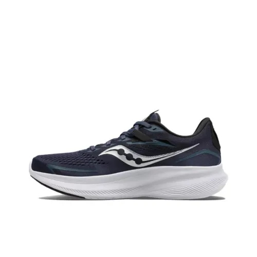 Saucony Ride 15 Амортизаторы Shock Absorbers Противоскользящие Устойчивые к истиранию Легкие Низкий Топ Беговые кроссовки Мужские Синий Белый