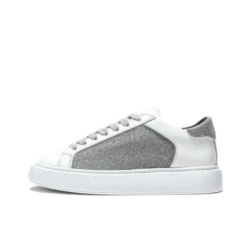 M COUTURE Низкие кроссовки для скейтбординга Женские Серебряные Белые