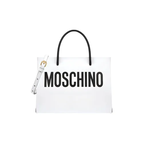 MOSCHINO Телячья кожа Тоут Сумка Сумка для покупок Сумка через плечо Сумка Женская Белая