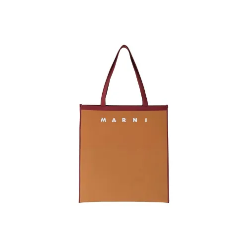 MARNI Полиэстер Тоут Сумка Сумка для покупок Сумка Сумка через плечо Женская Коричневая и Красная