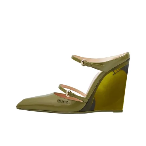GUCCI Домашние тапочки 10,9 см Женские Зеленые