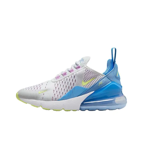 Nike Air Max 270 Low Топ Детские беговые кроссовки Чисто белый Темно-фиолетовый Красный Синий Светло-лимонный цвет Подростки