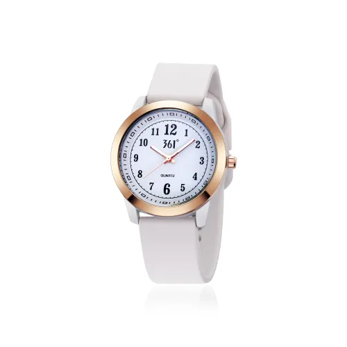 361° Кварцевый механизм силиконовый ремешок женские часы белый циферблат